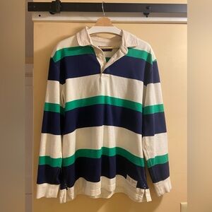 Vineyard Vines Striped Rugby: Navy, Green, and White